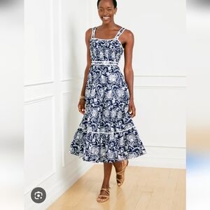 NWT Talbots Tiered Fit & Flare Jacobean Floral Dress Size 20W